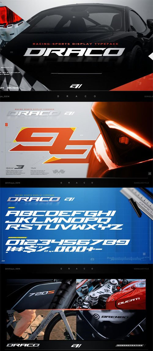 Draco - Racing Sports Display Typeface