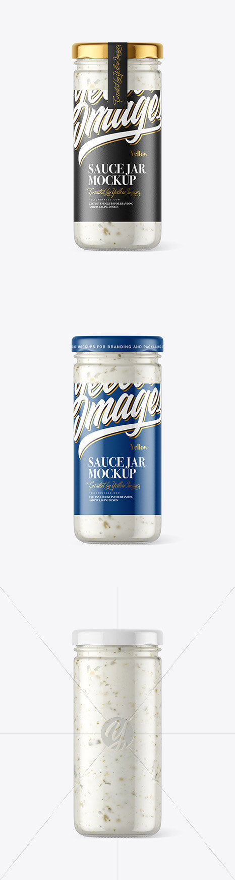 Clear Glass Jar with Garlic Sauce Mockup 56624