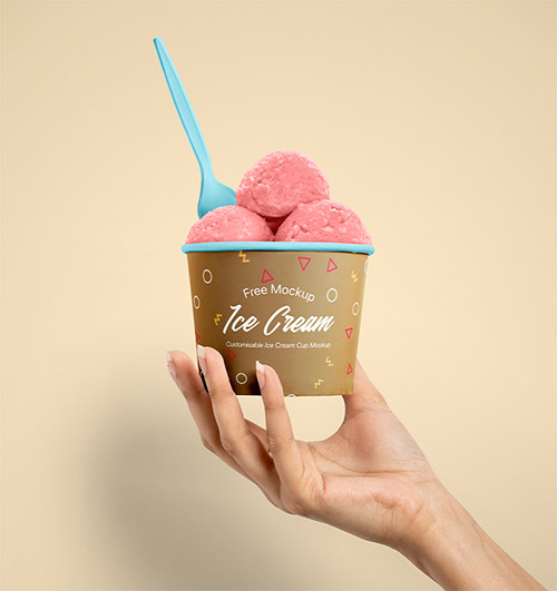 Ice Cream Cup Mockup PSD