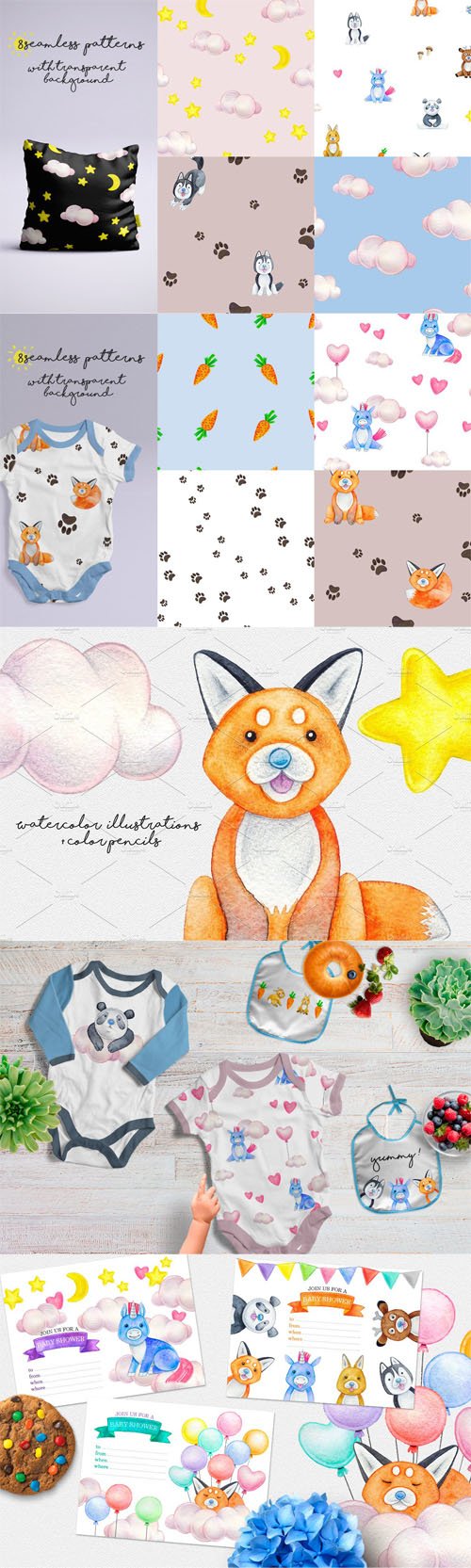 CUTE Animals - Childrens Illustrations + Lovely Patterns