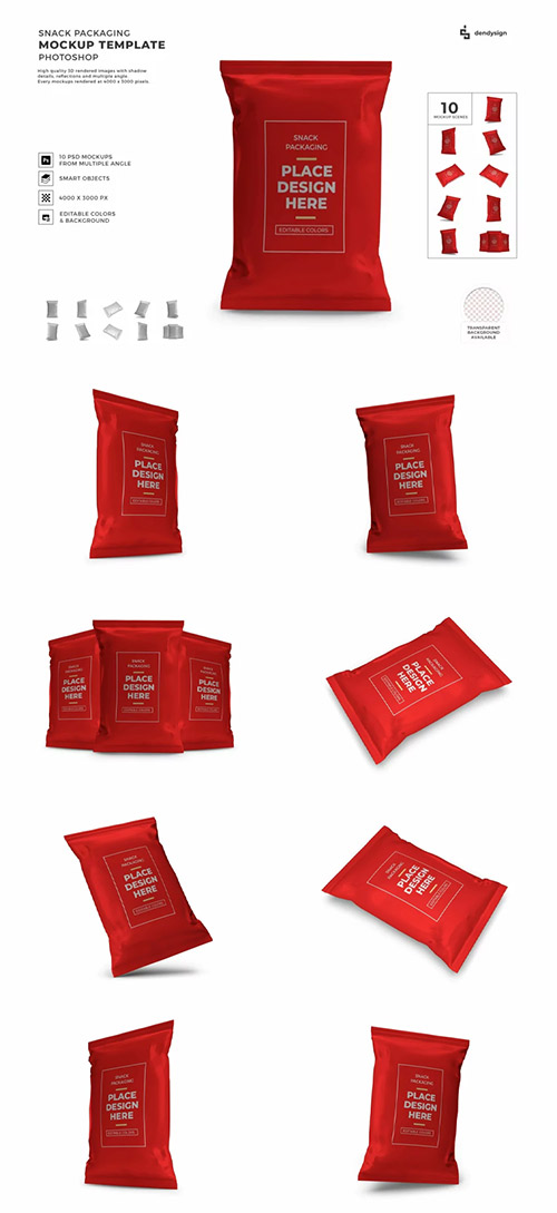 Snack Packaging Mockup Template Bundle 1727613