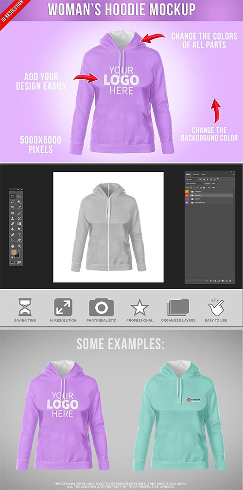 Woman's Hoodie Mockup - Front View