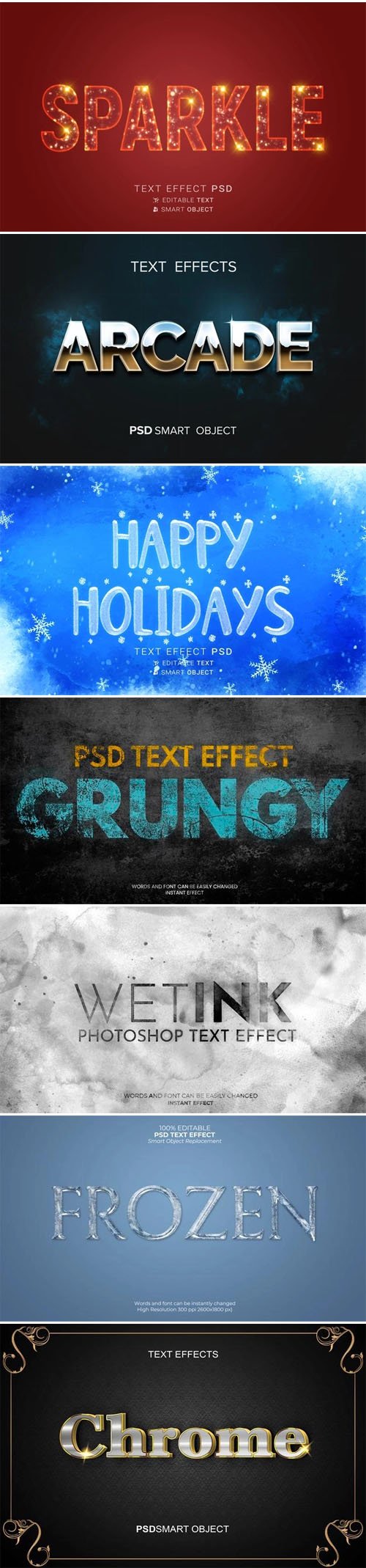 14 Modern Text Effects PSD Templates Collection