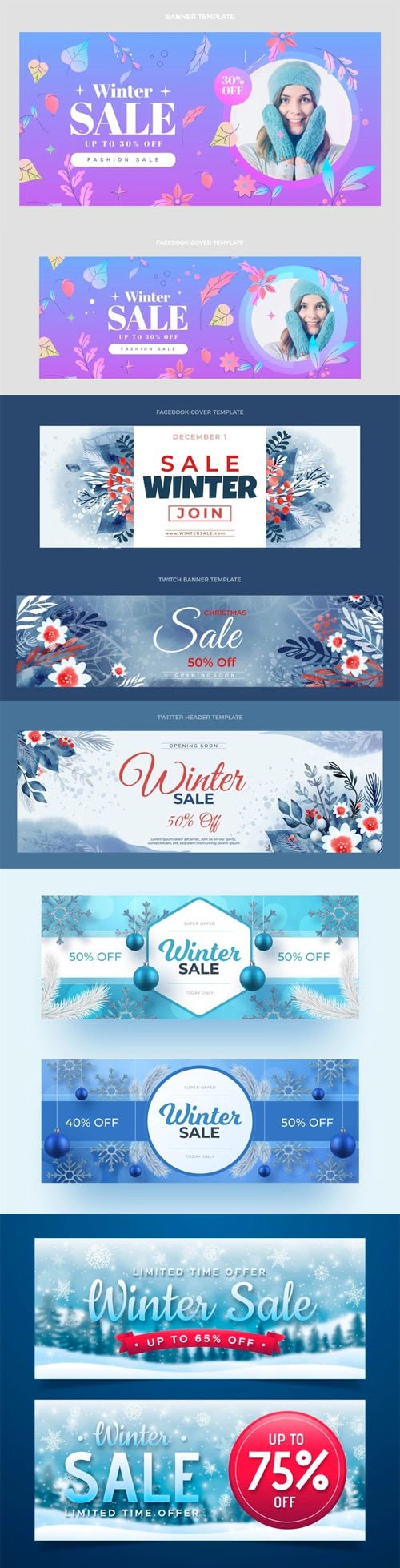 10+ Winter Sale Banners Vector Collection