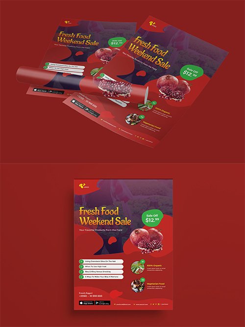 Organic Food, Restaurant Flyer and Poster