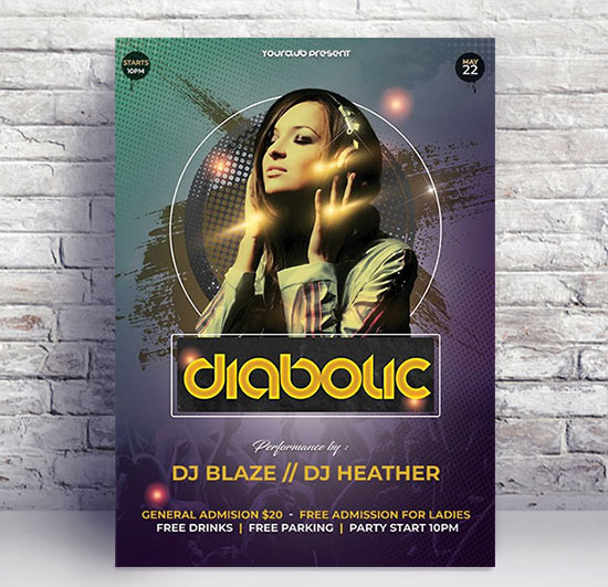 Dj Diabolic PSD Flyer Template