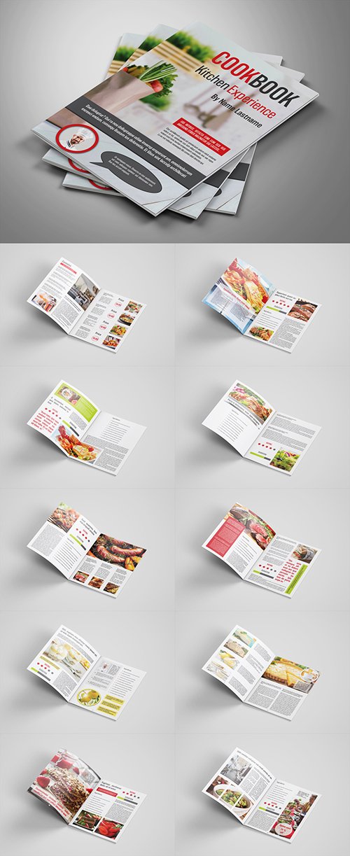 Cookbook Layout with Colorful Accents 291535221