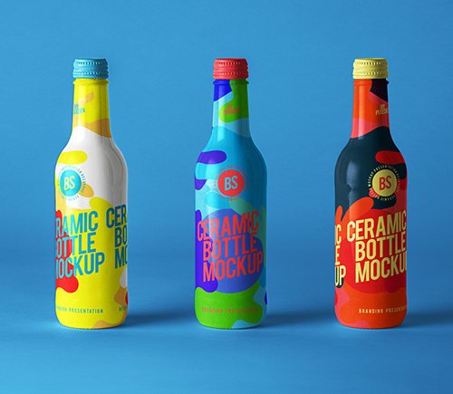 Ceramic Bottle Mockup Set 2