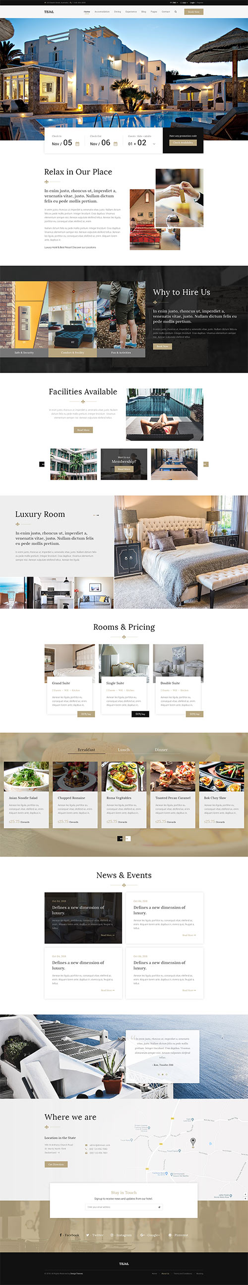Tejal | Hotel Booking PSD Template