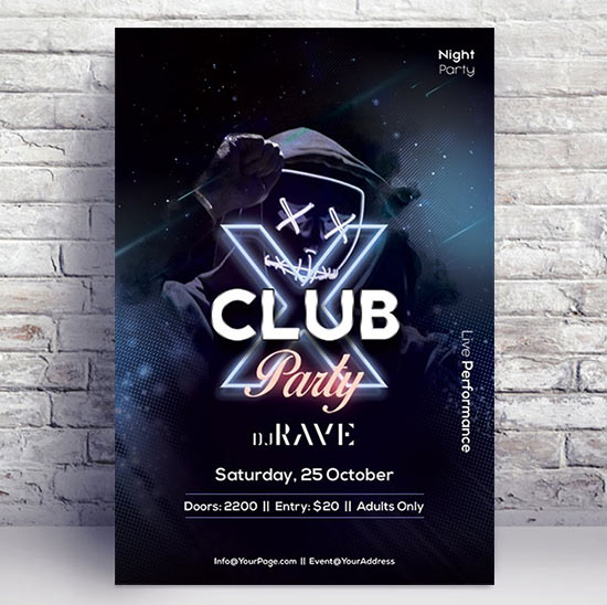 X Club - Premium flyer psd template