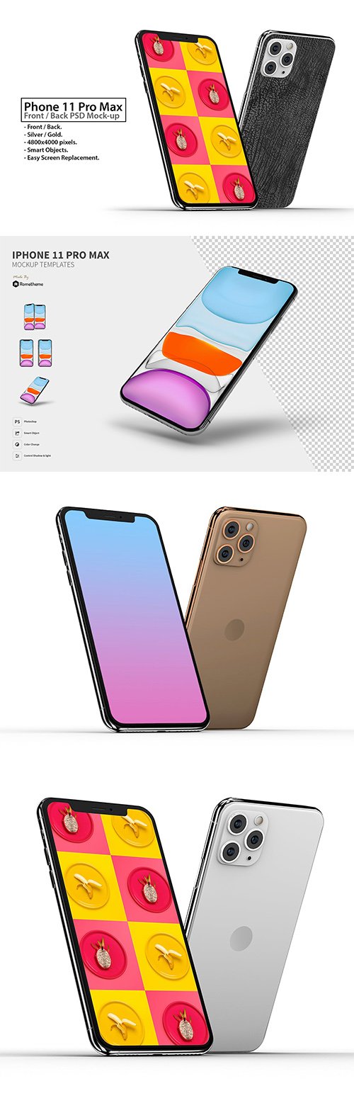 Phone 11 Front & Back PSD Mock-up