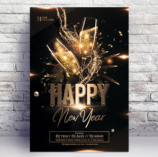 Happy New Year 2020 PSD Flyer