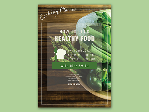 Cooking Poster Layout with Green Elements
