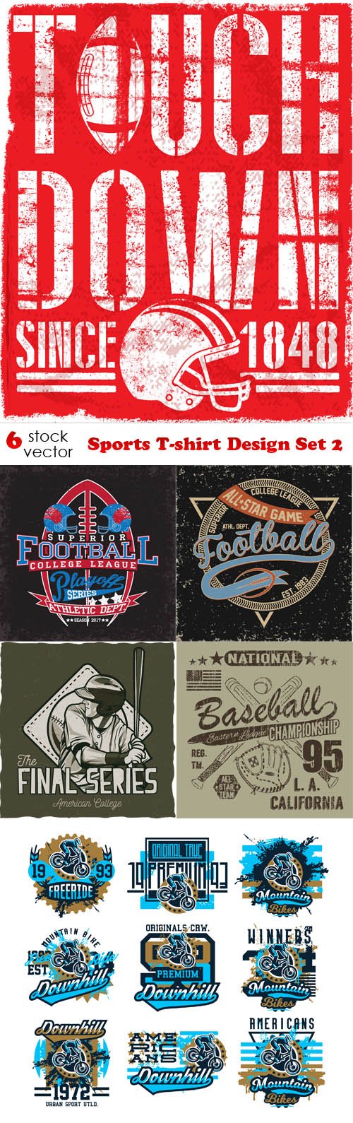 Vectors - Sports T-shirt Design Set 2