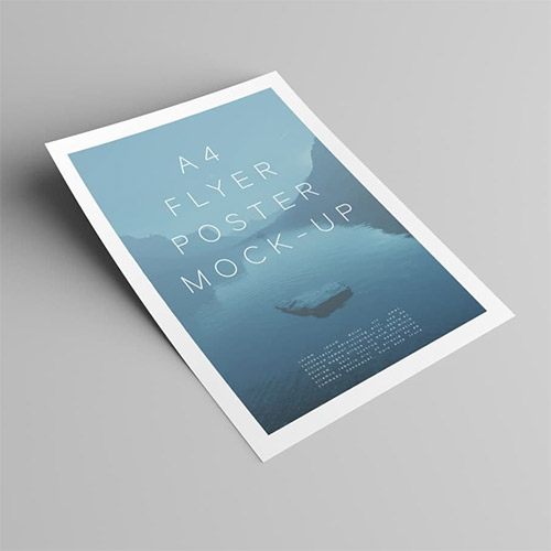 Poster mockup isolated on grey