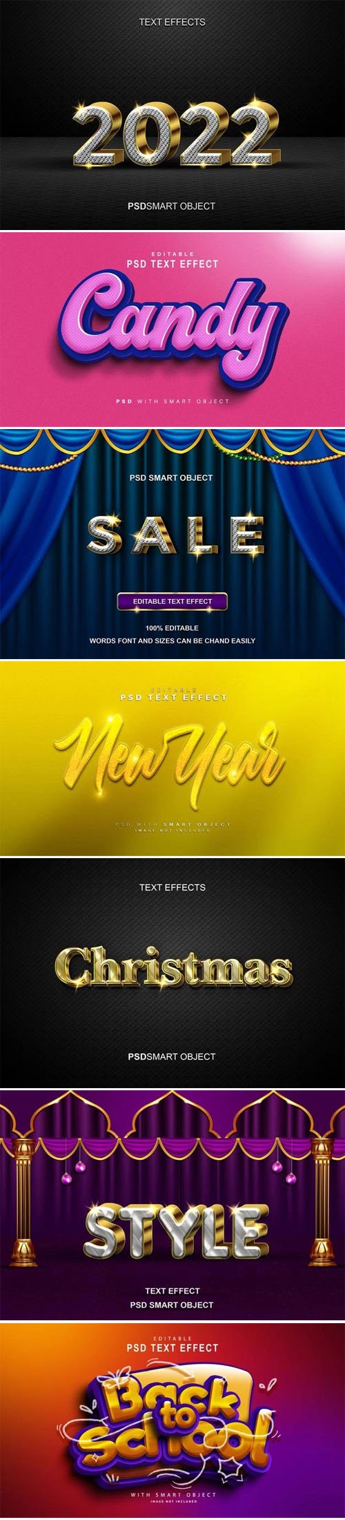 14 New Text Effects PSD Templates Collection