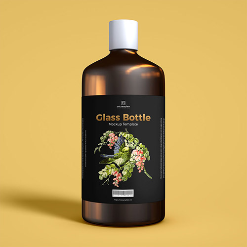 Glass Bottle Mockup Template