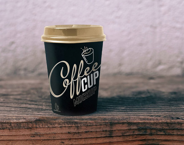 Black Cup Design Mockup