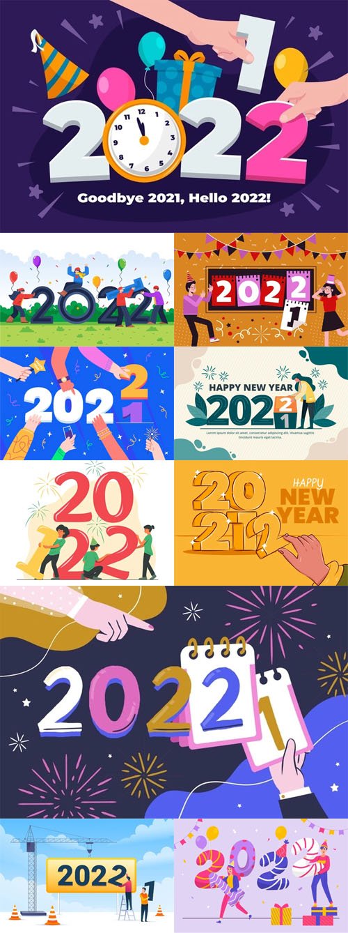 Changing to Year 2022 Vol.2 - 20+ Vector Templates