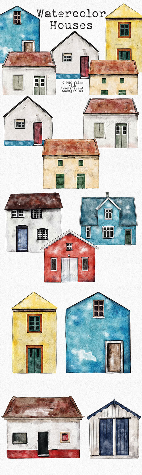 Watercolor Icelandic Houses 6509095