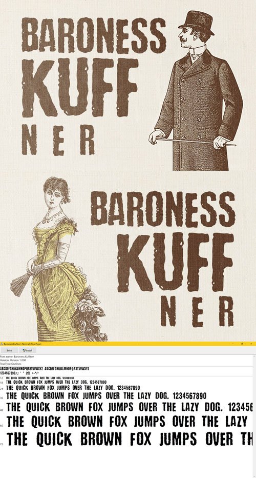 Baroness Kuffner Grunge Style Font