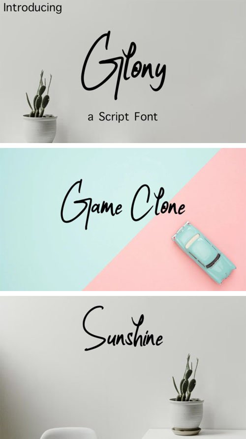 Glony Script - Delicate and Flowing Font