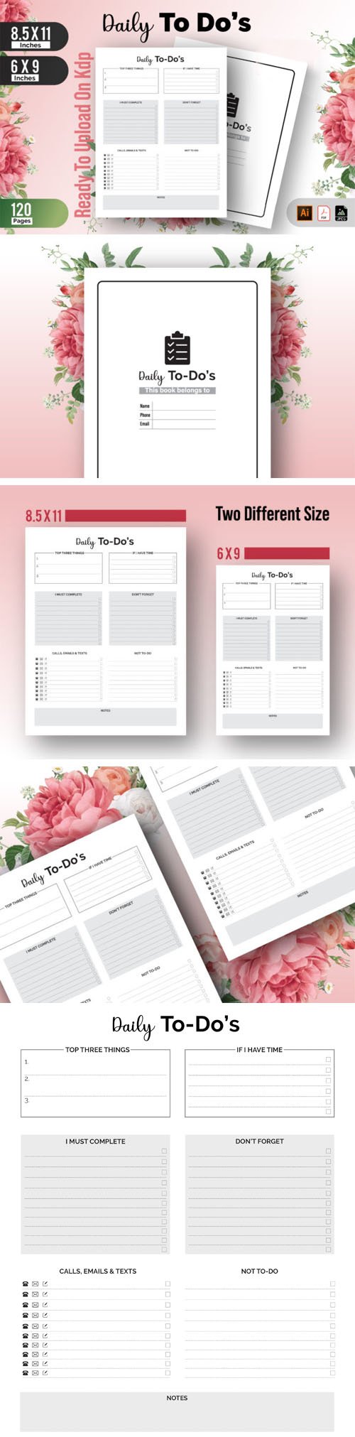 Daily to Do List Planner Templates
