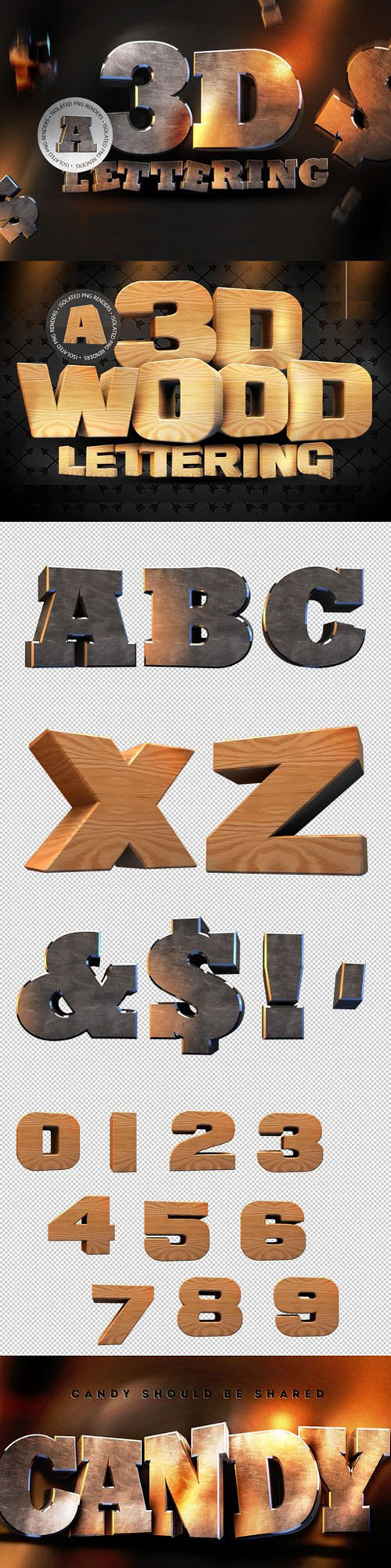 3D Lettering Pack + Wooden Pack