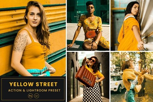 Yellow Street Tones Action & Lightrom Presets