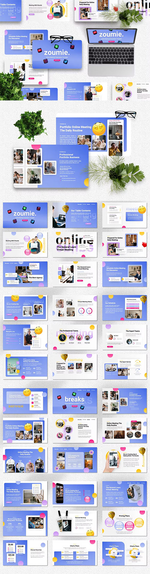 Zoumie - Online Meeting Powerpoint, Keynote and Google Slides Presentation Templates