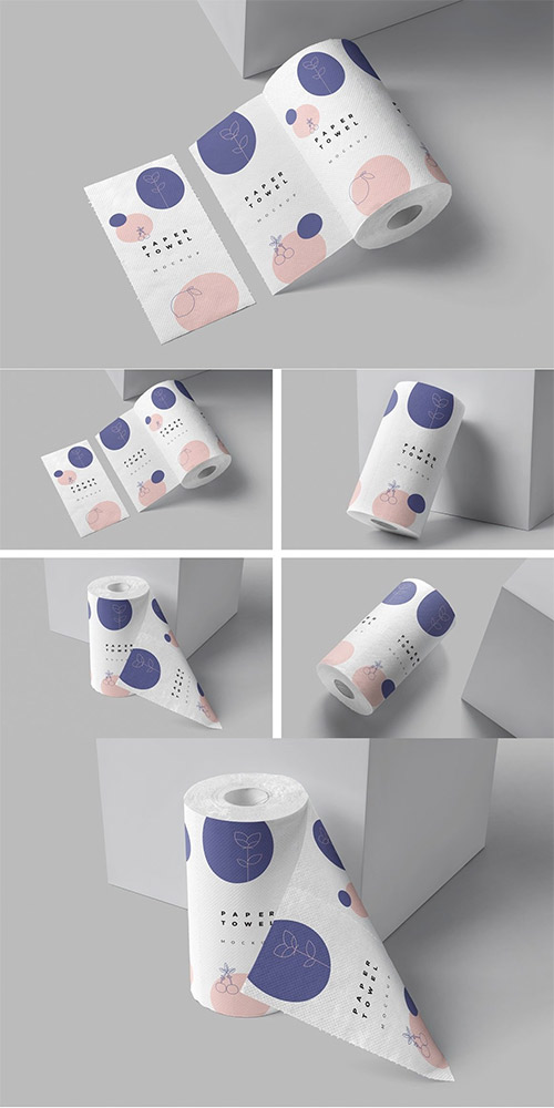 Kitchen Tissue Paper Roll Mockups 6843975