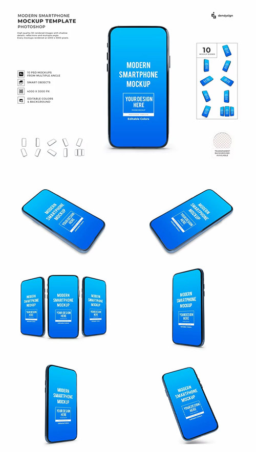 Smartphone Mockup Template Set