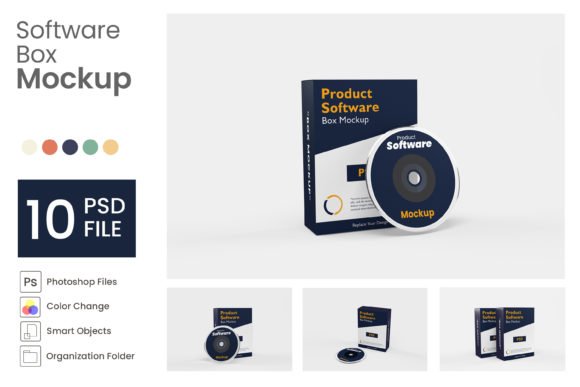 Software Box Mockup - 10 PSD