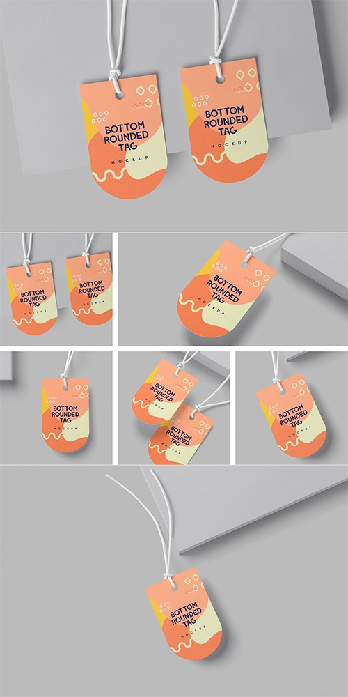 Side Oval Shape Tag Mockups 6865438