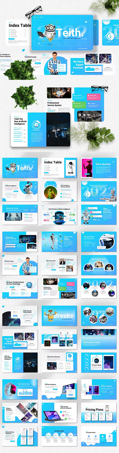 Teith - Technology Powerpoint, Keynote and Google Slides Presentation Templates