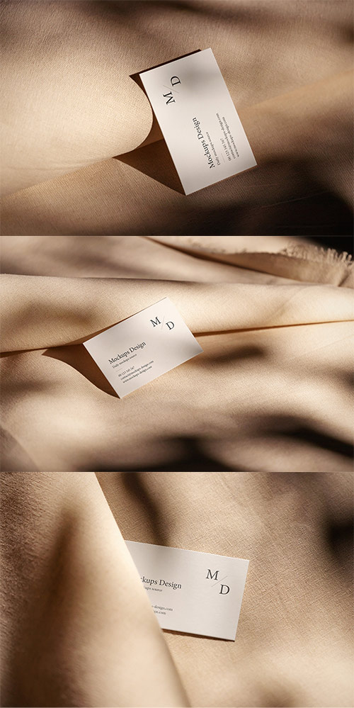 Business card on linen mockup