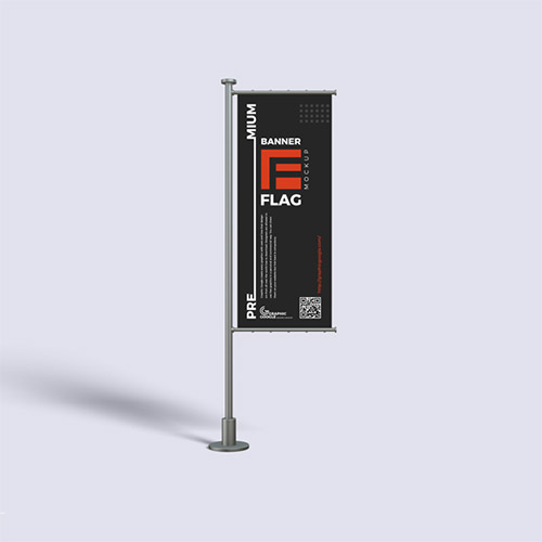 Premium Banner Flag Mockup