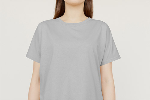 T-Shirt on Woman PSD Mockup