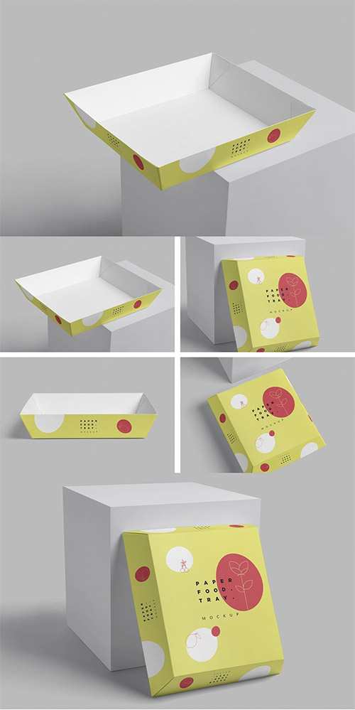 Paper Food Tray Mockups 6859951