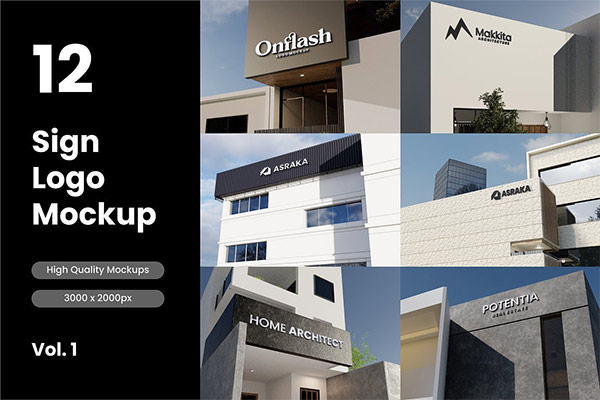 12 Sign Logo Mockup - VOL.1 6836115