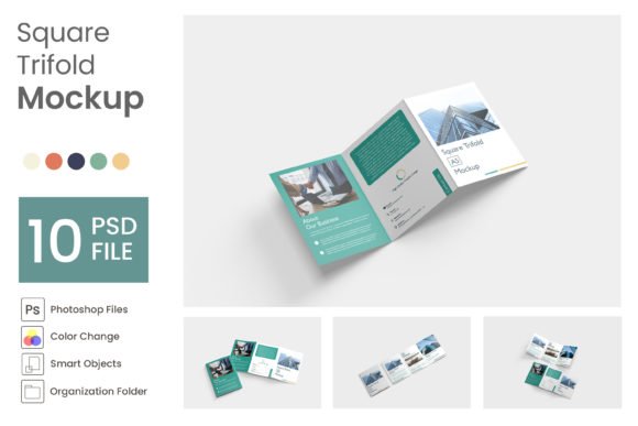 Square Trifold Mockup