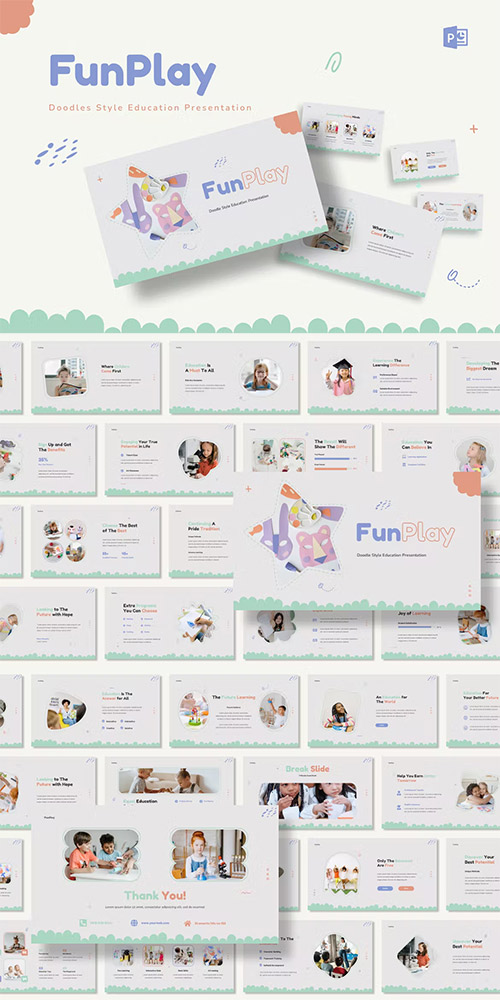 FunPlay - Doodles Education Powerpoint, Keynote and Google Slides Templates