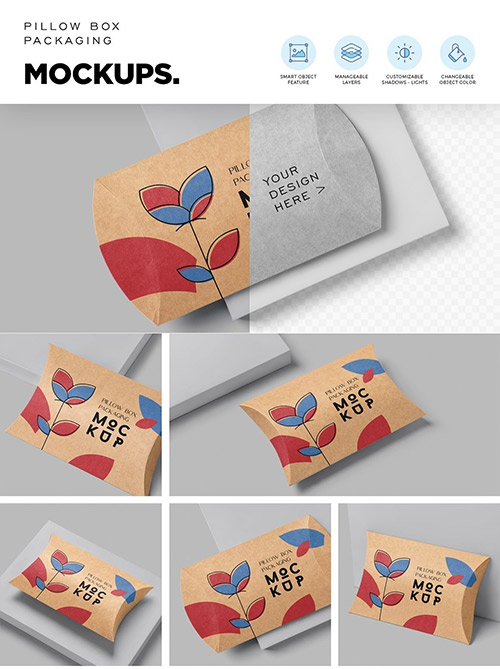 Pillow Box Mockups 6849722
