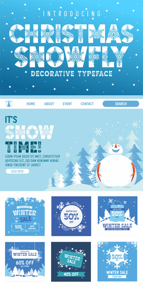 Christmas Snowfly Font