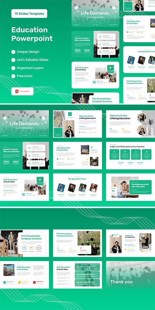 Education Presentation Template - Powerpoint, Keynote and Google Slides