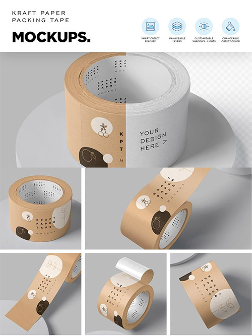 Kraft Paper Tape Mockups 6865404