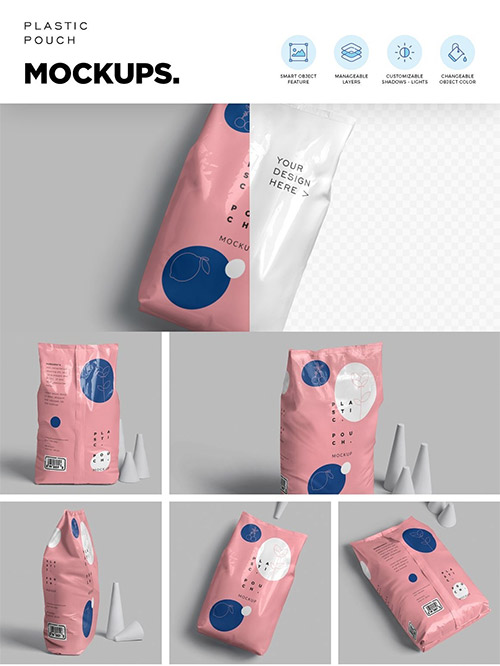 Plastic Packaging Pouch Mockups 6859933