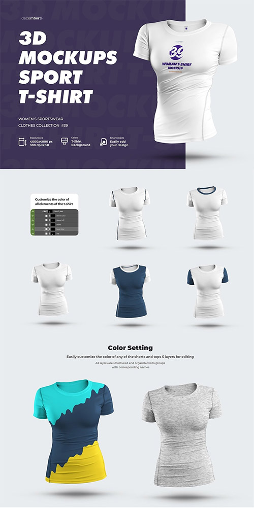 4 Sports 3D Mockup T-Shirt 6521243