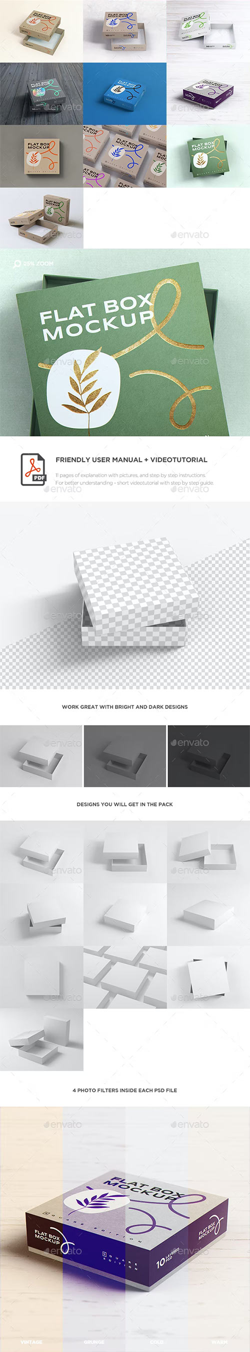 Flat Square Box MockUp 35760174