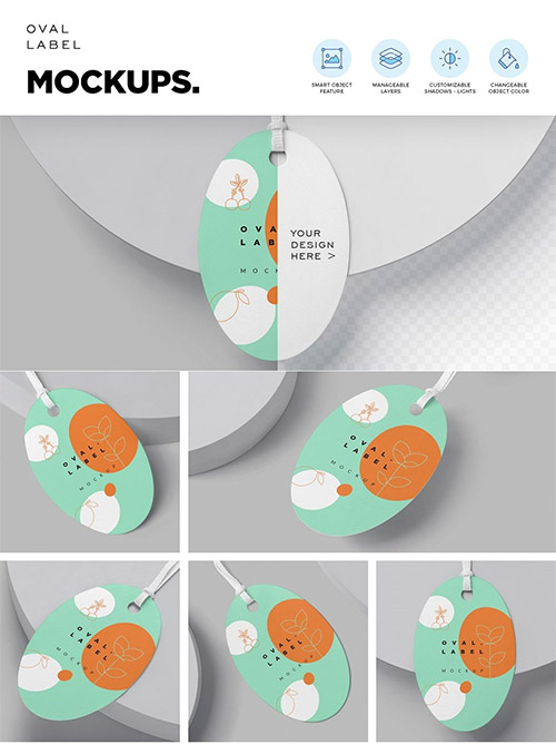 Oval Apparel Tag Mockups 6865508